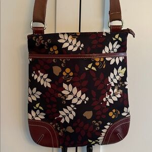 LE TANNEUR FLORAL PRINT and LEATHER CROSSBODY